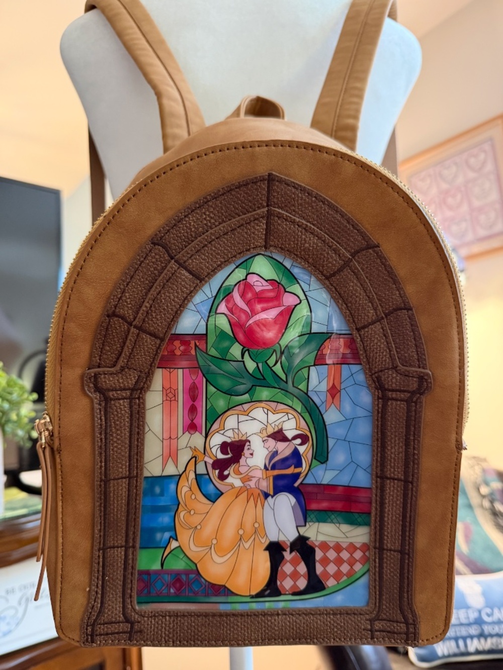 Danielle Nicole Disney Beauty and the Beast Stained Glass Arch Mini Backpack